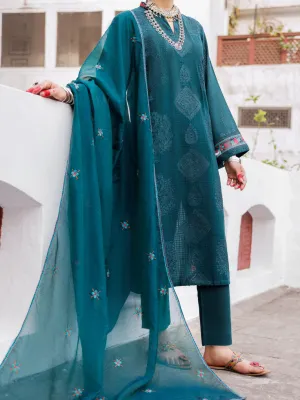 Green Dobby Jacquard 3 Piece Unstitched - ALP-3PS-1950
