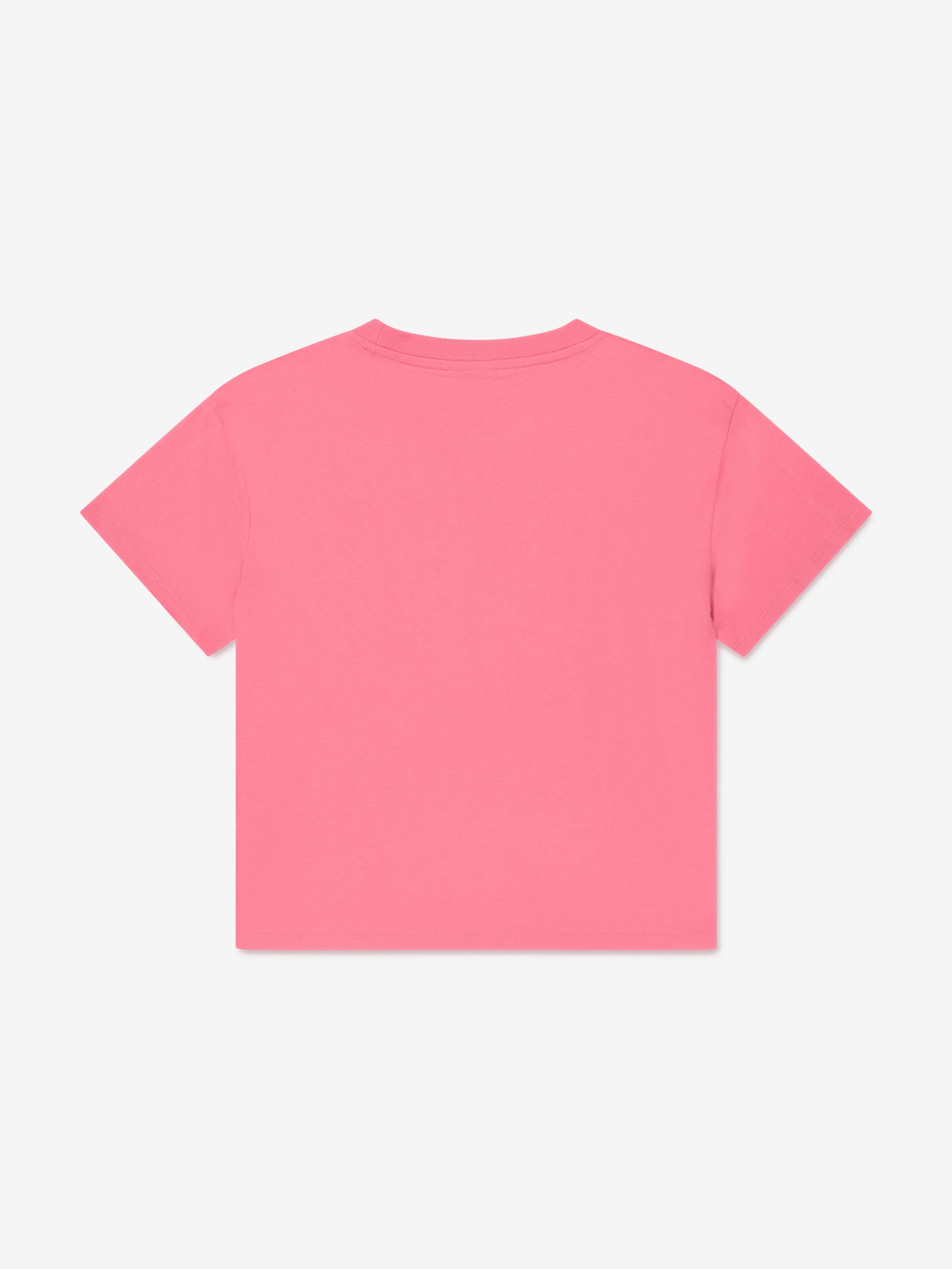 Guess Girls Cropped Logo T-Shirt in Pink