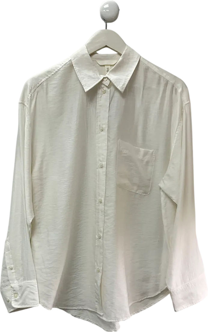 H&M White Oversized Linen Shirt UK S
