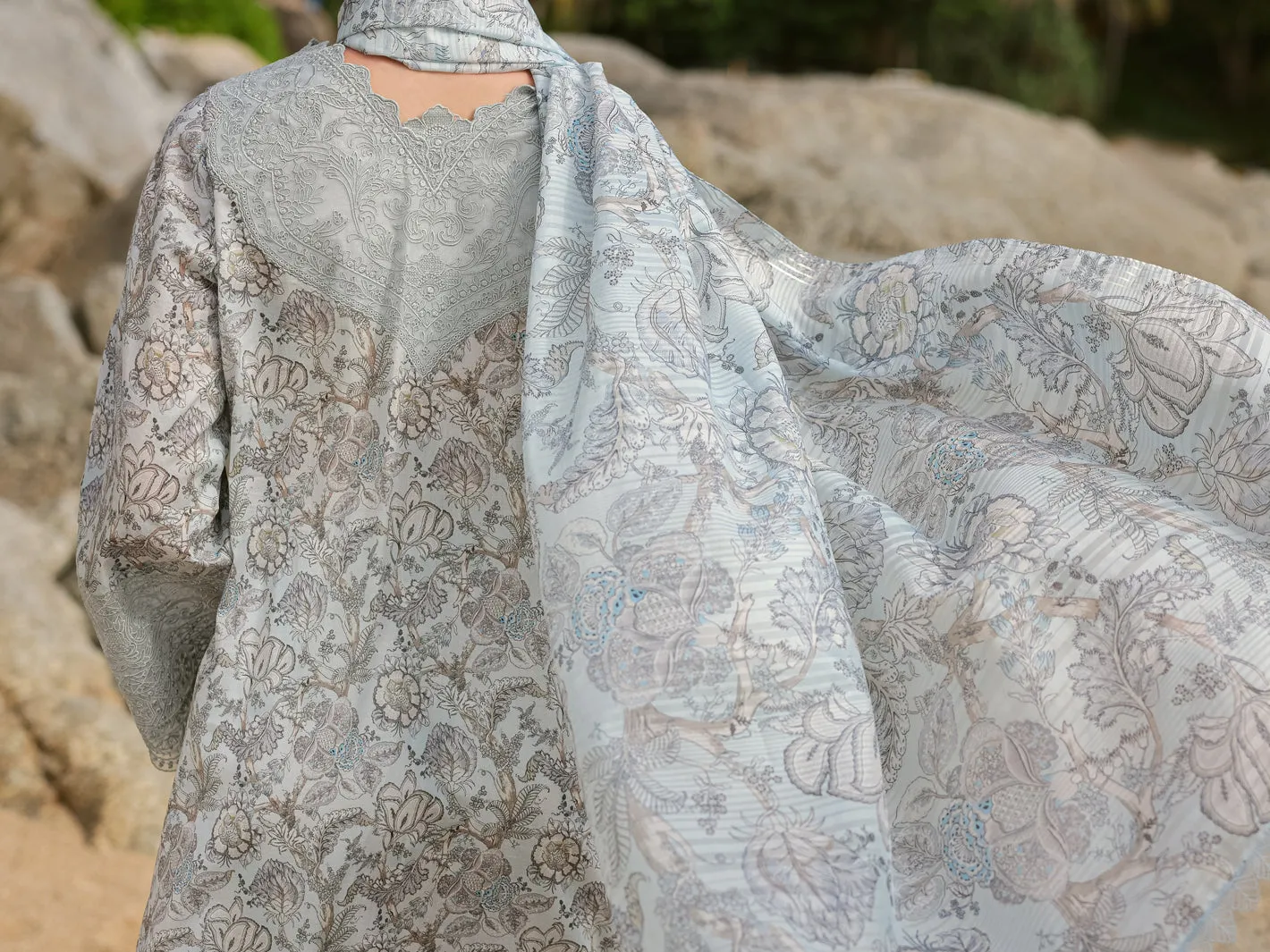 Light Grey Lawn 3 Piece Unstitched - ALP-3PS-1809