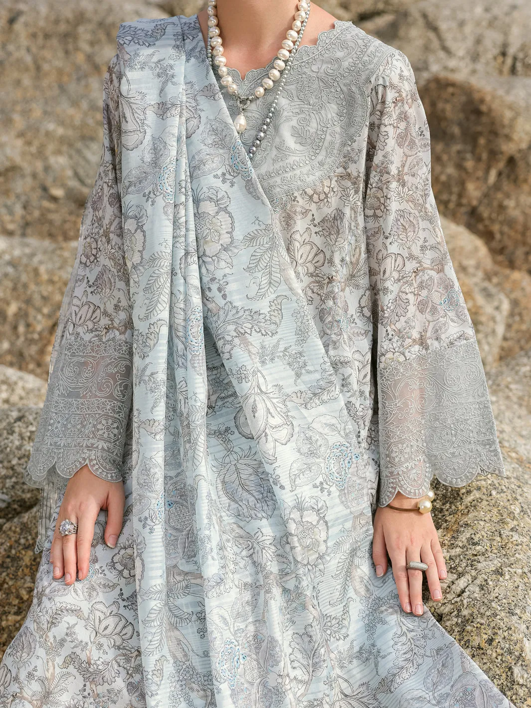 Light Grey Lawn 3 Piece Unstitched - ALP-3PS-1809
