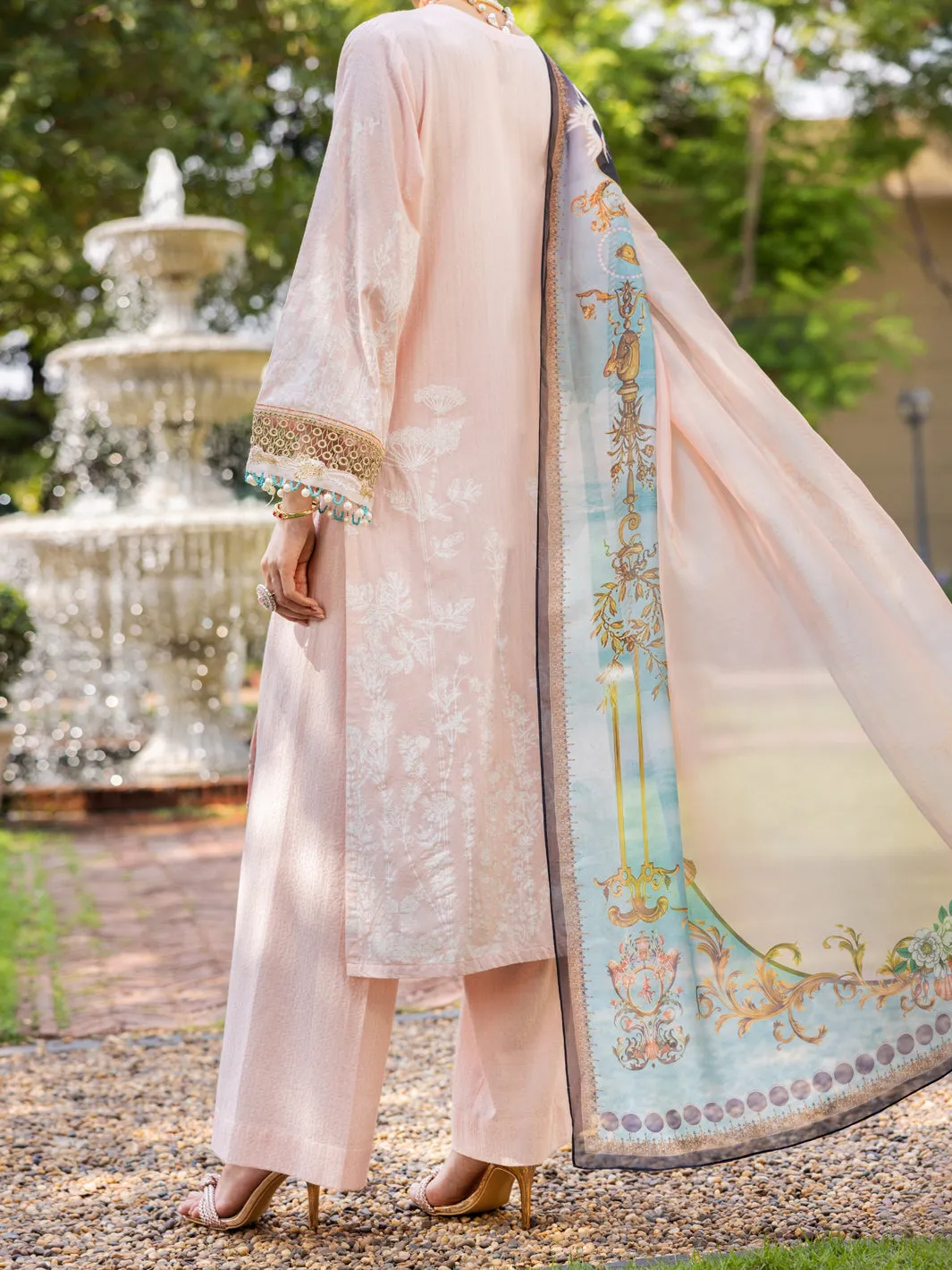 Light Pink Jacquard 3 Piece Unstitched - ALP-3PS-1863