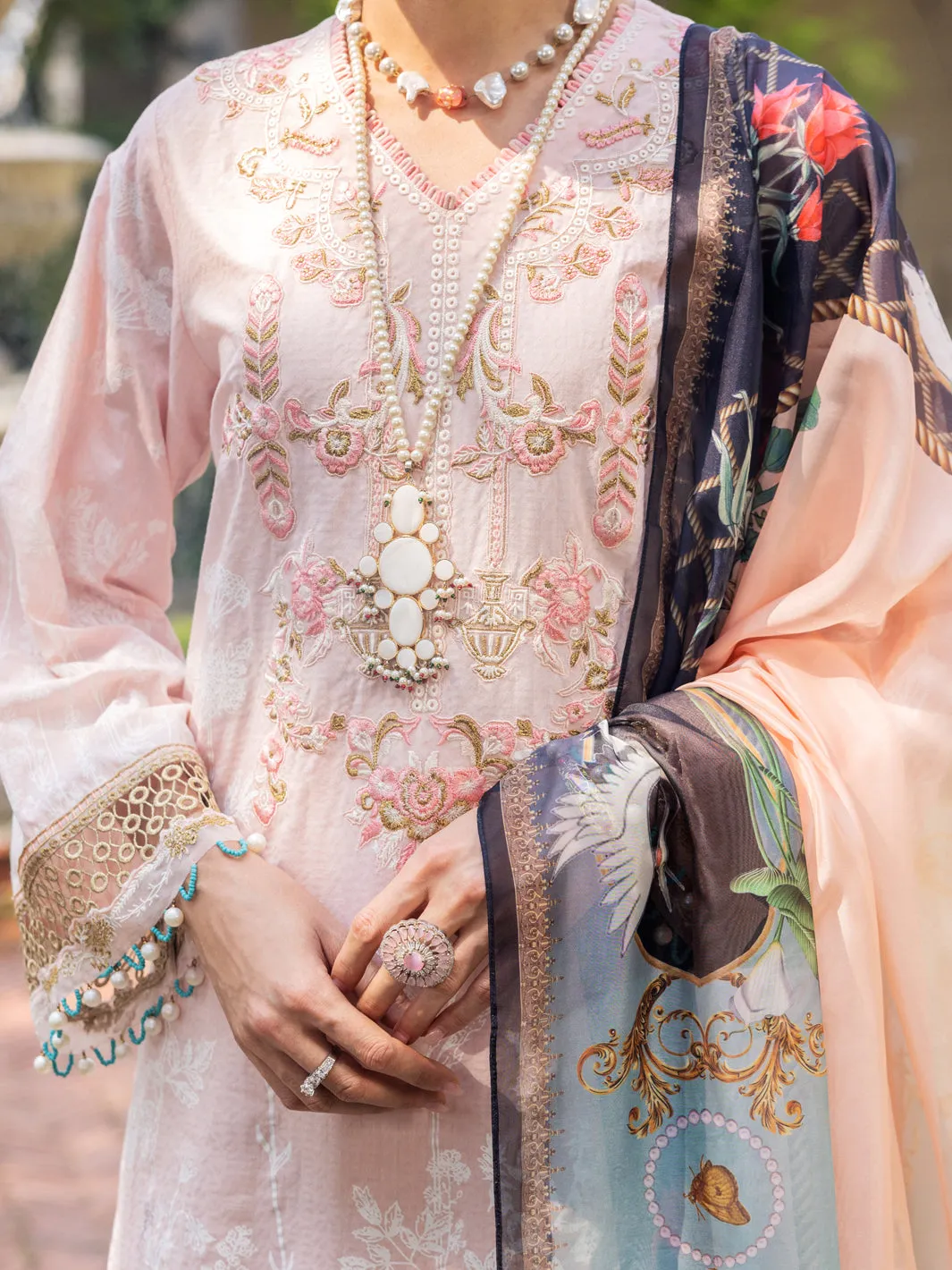 Light Pink Jacquard 3 Piece Unstitched - ALP-3PS-1863