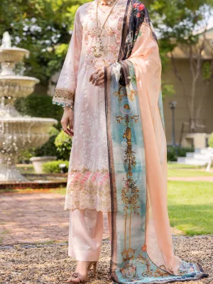 Light Pink Jacquard 3 Piece Unstitched - ALP-3PS-1863
