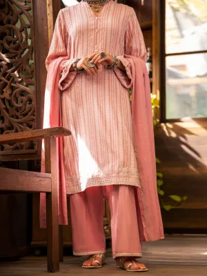 Light Pink Yarn-Dyed Jacquard 3 Piece Unstitched - ALP-3PS-1777