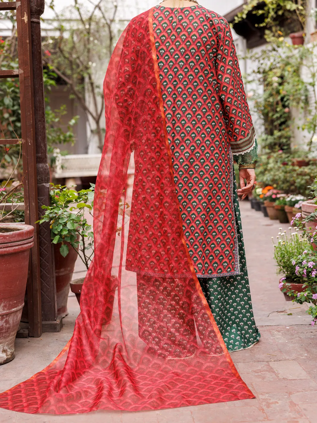 Maroon Cambric 3 Piece Unstitched - ALP-3PS-1877