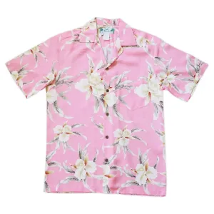 mele pink hawaiian rayon shirt