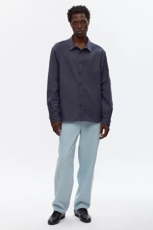 Men's Abaza Shirt in Denim Herringbone
