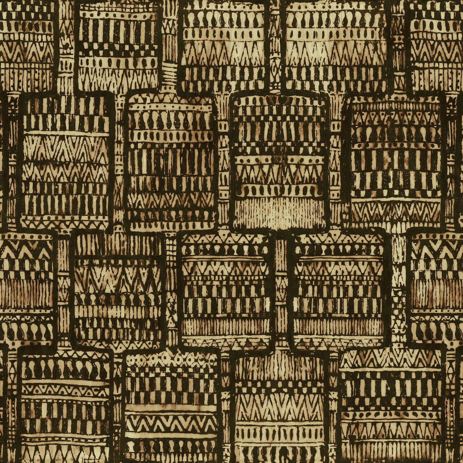 Men's Mix Print Shirt - Kahili Brown