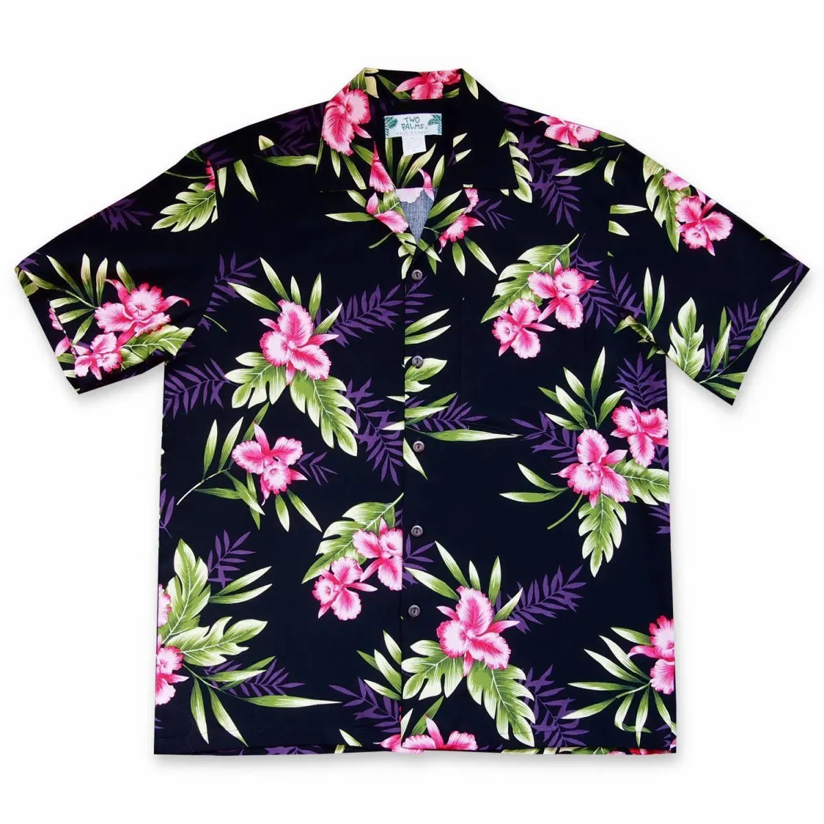 midnight black hawaiian rayon shirt