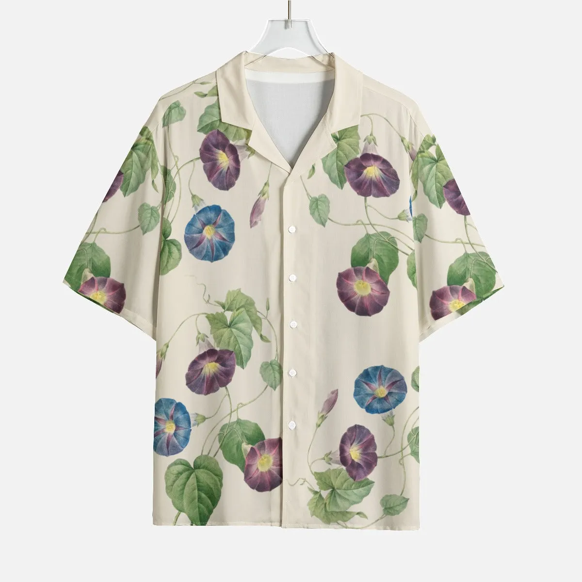 Morning Glory Flower Rayon Short Sleeve Shirt