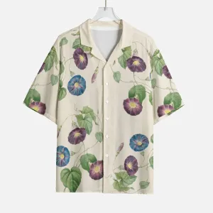Morning Glory Flower Rayon Short Sleeve Shirt