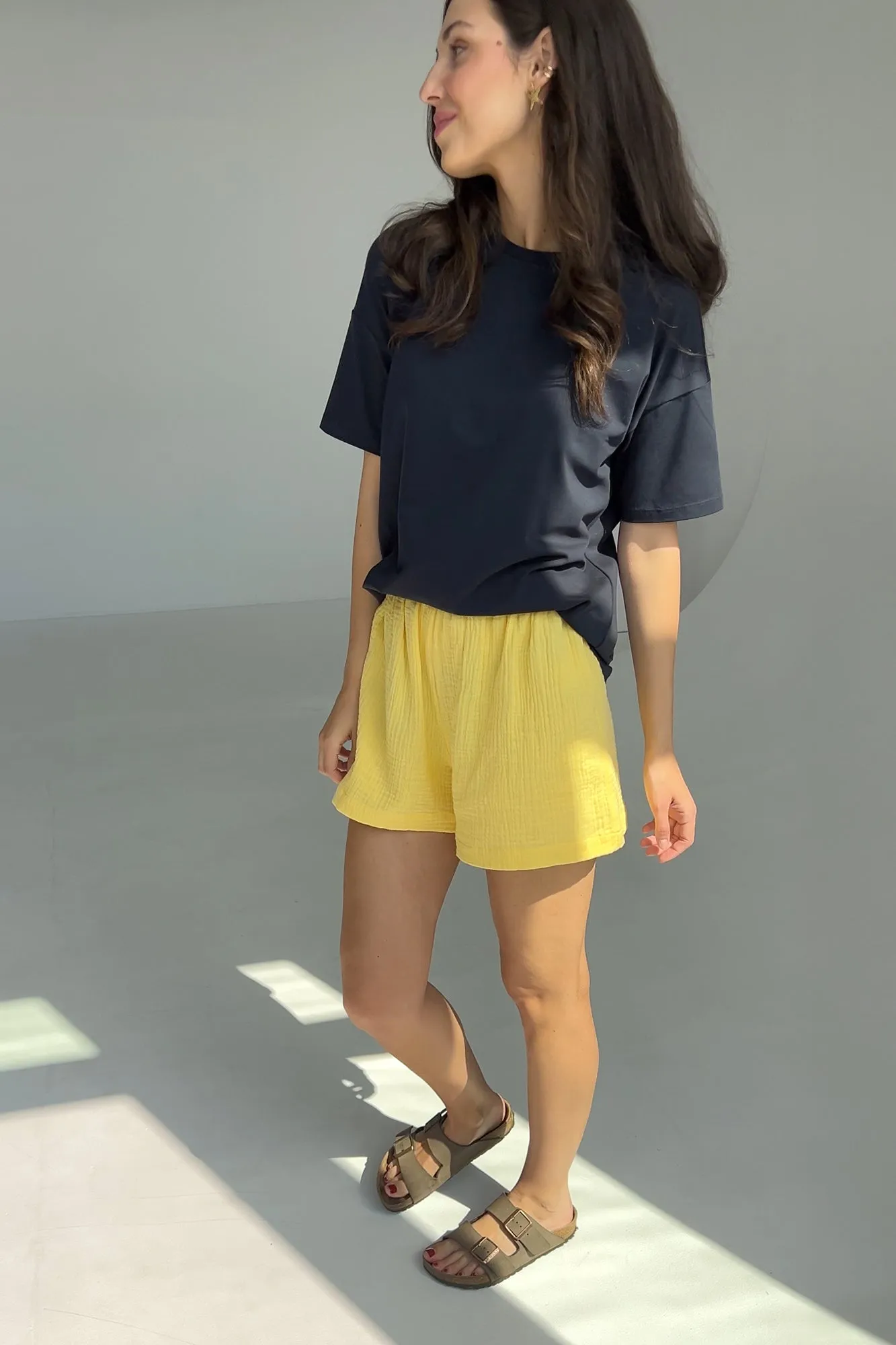Muslin shorts / 09 / 08 / lemon yellow