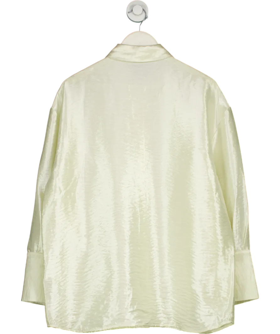 NA-KD Cream Oversized Rayon Shirt UK 6