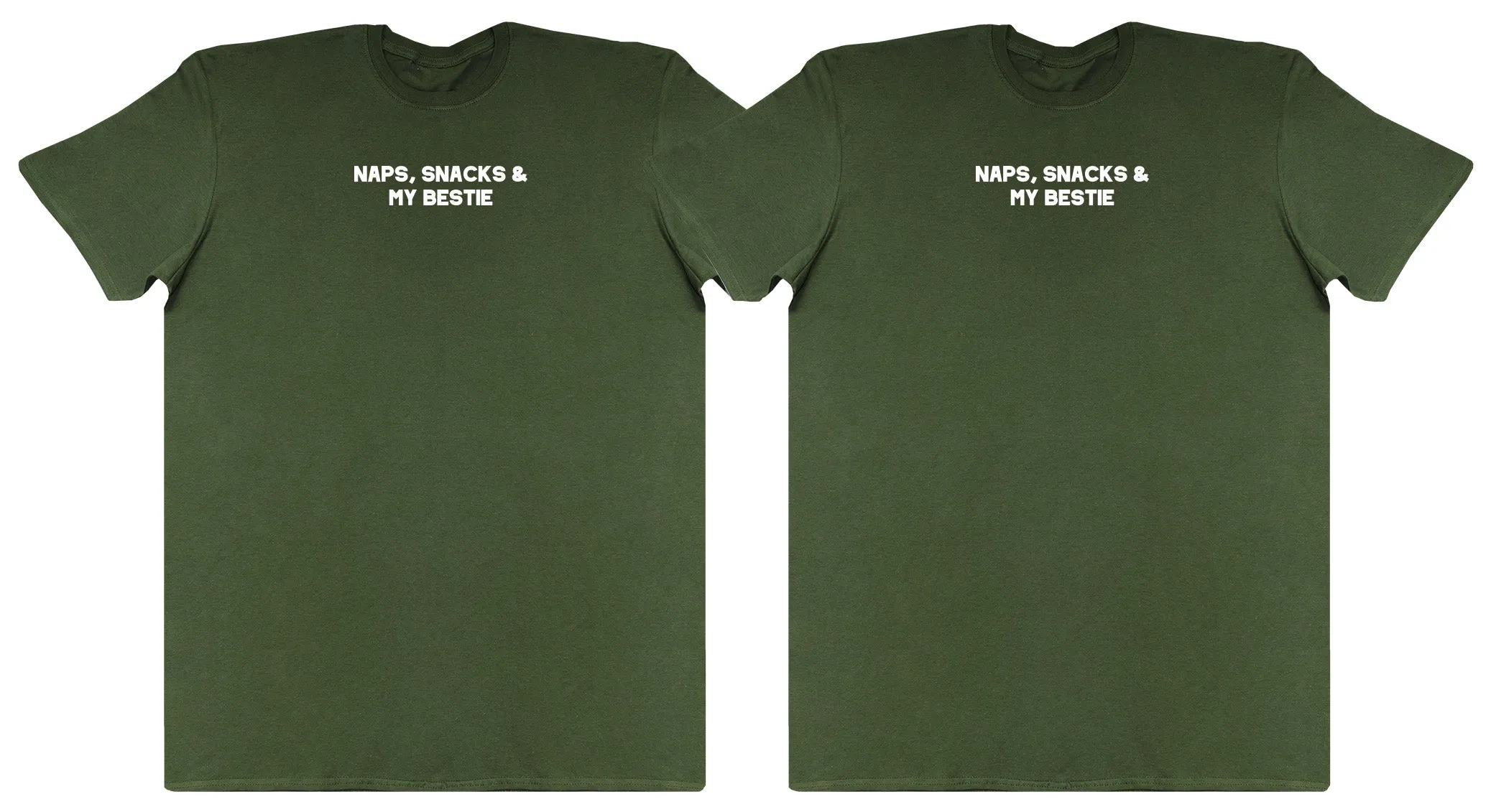 Naps, Snacks & Bestie Matching Set - New Style Huge Comfy T-Shirts