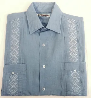New- Hugo Valentino Blue Cubana Fashion Shirt- size L