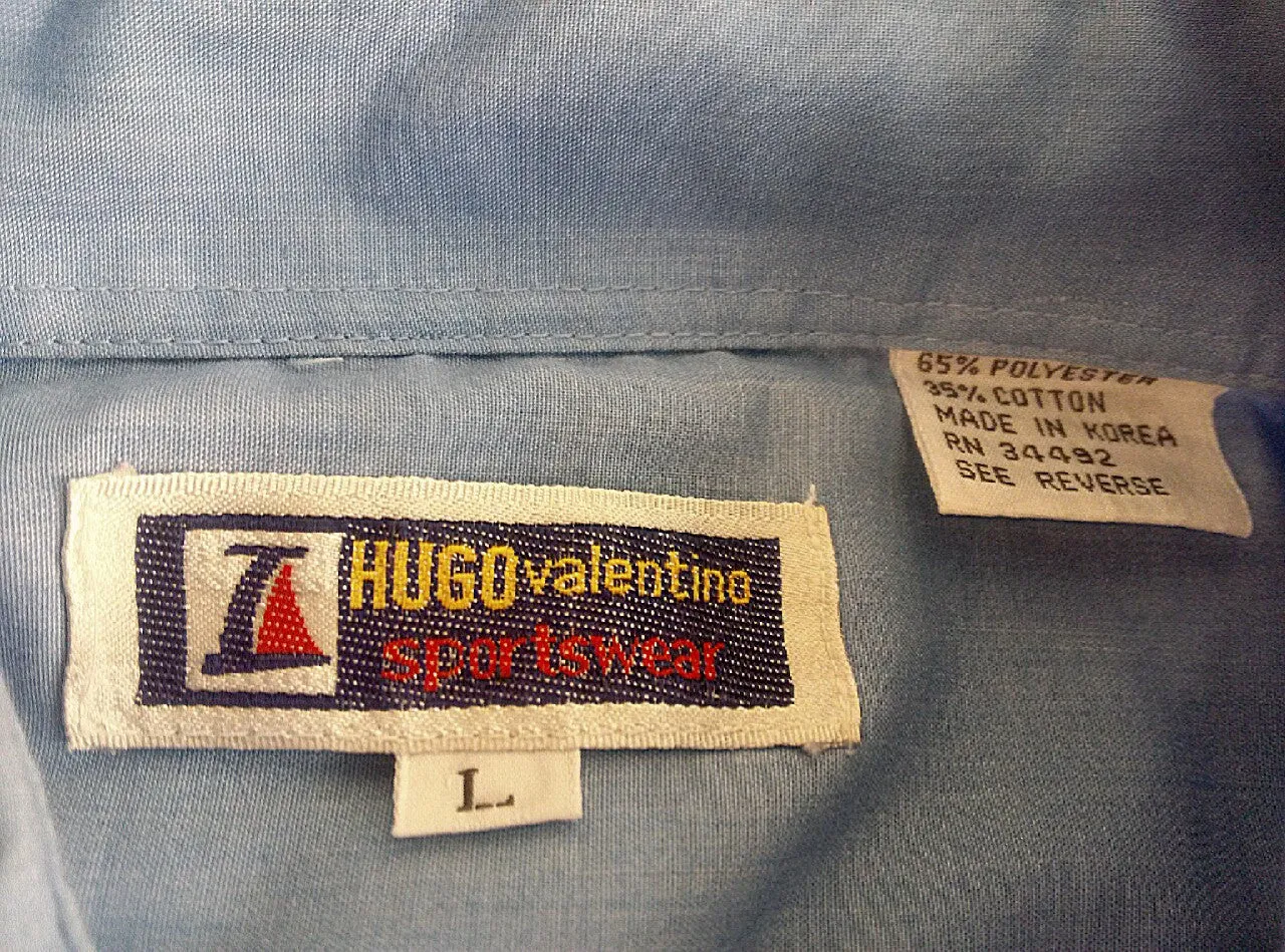 New- Hugo Valentino Blue Cubana Fashion Shirt- size L