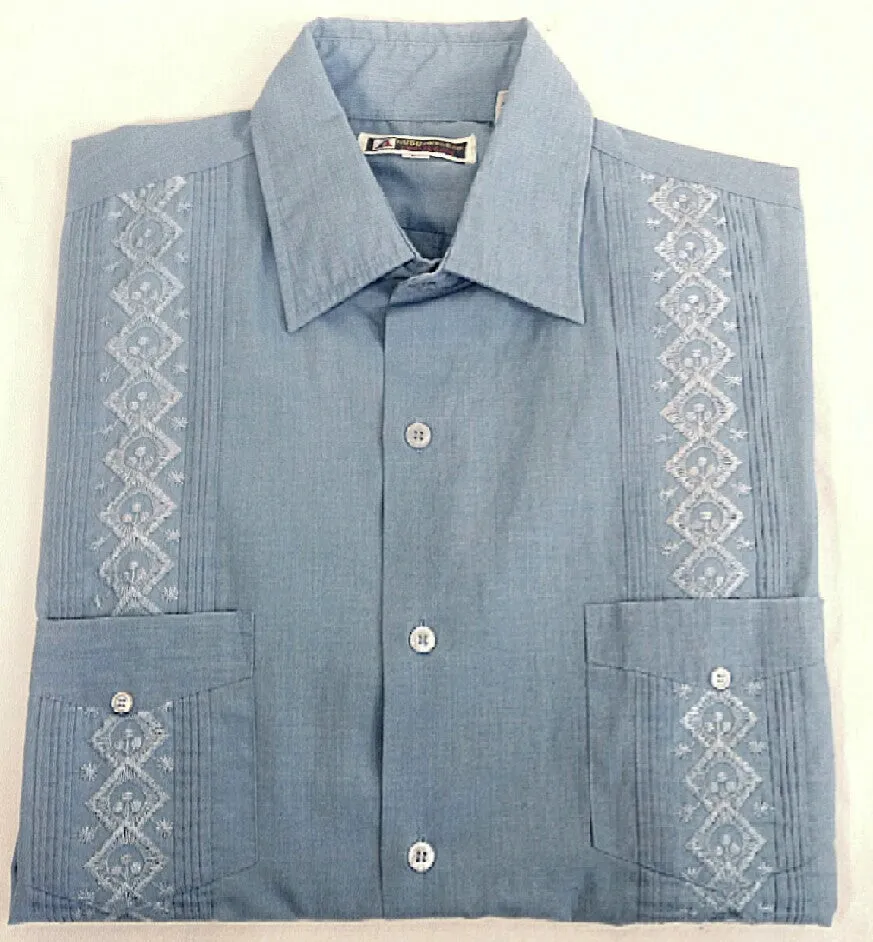 New- Hugo Valentino Blue Cubana Fashion Shirt- size L