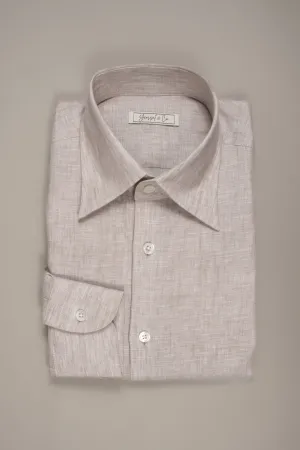 Oatmeal Beige Linen Shirt MGL1075