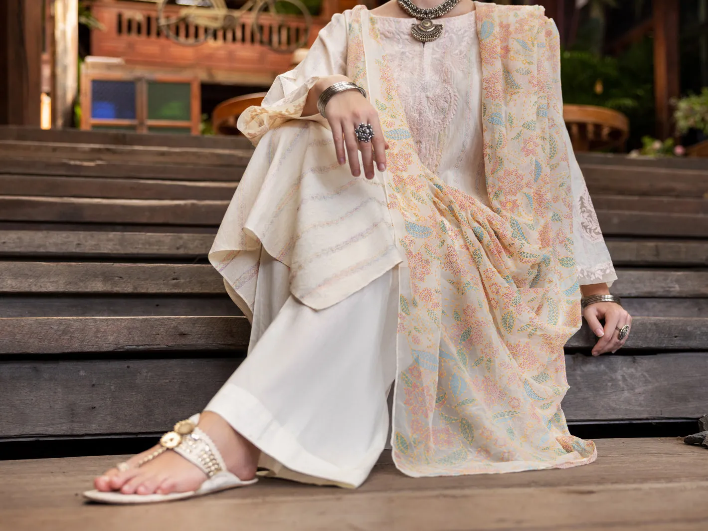 Off White Jacquard 3 Piece Unstitched - ALP-3PS-1768