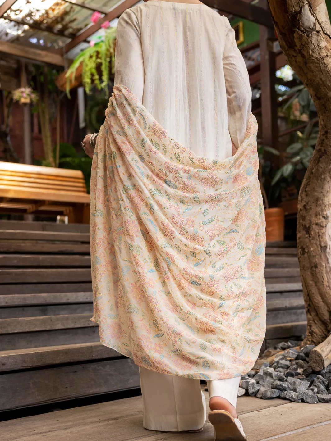 Off White Jacquard 3 Piece Unstitched - ALP-3PS-1768