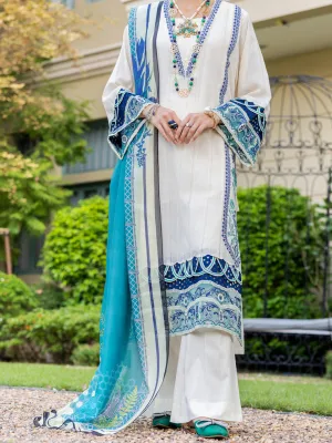 Off White Jacquard 3 Piece Unstitched - ALP-3PS-1864