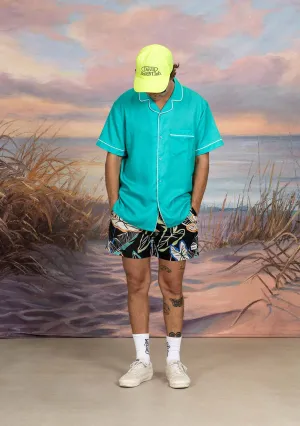 Poolside Retro Buttonup - Marine