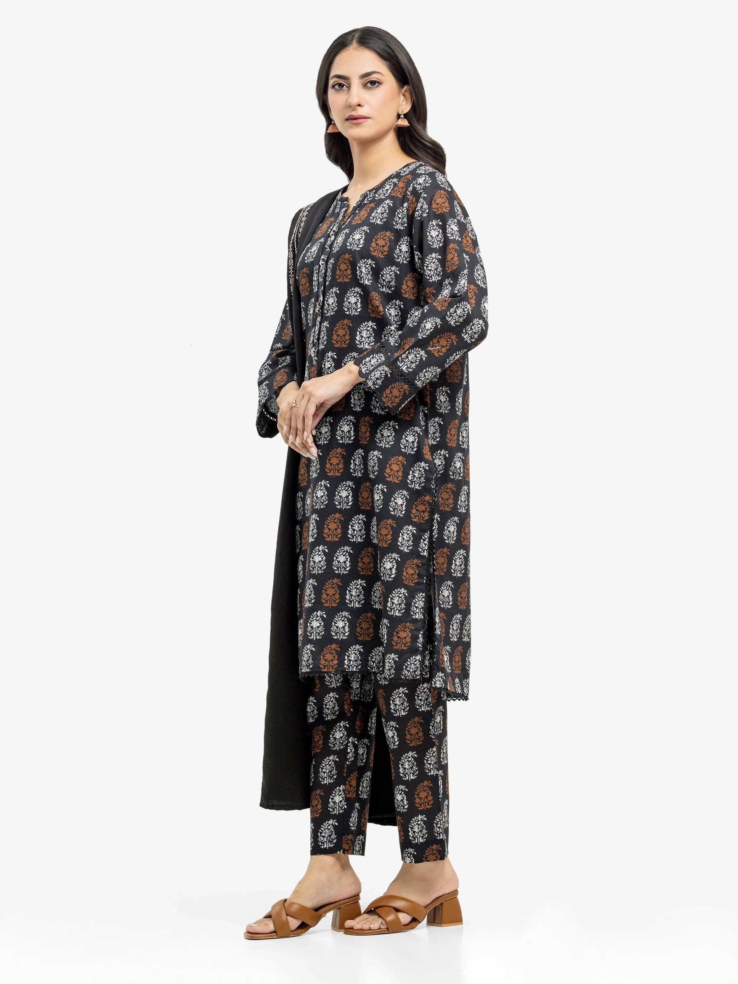 Pret 3Pc Printed Khaddar Suit - EWTKP24-81534-3P