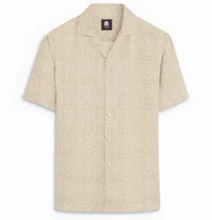 Pure Linen - Camp Collar - Short Sleeve - Beige