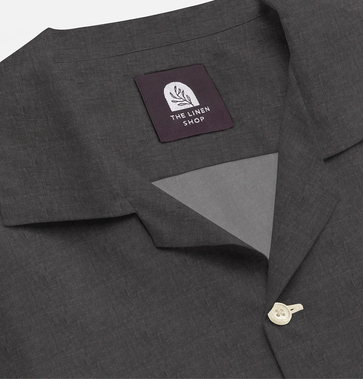 Pure Linen - Camp Collar - Short Sleeve - Gray