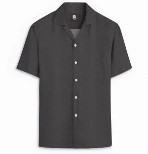 Pure Linen - Camp Collar - Short Sleeve - Gray