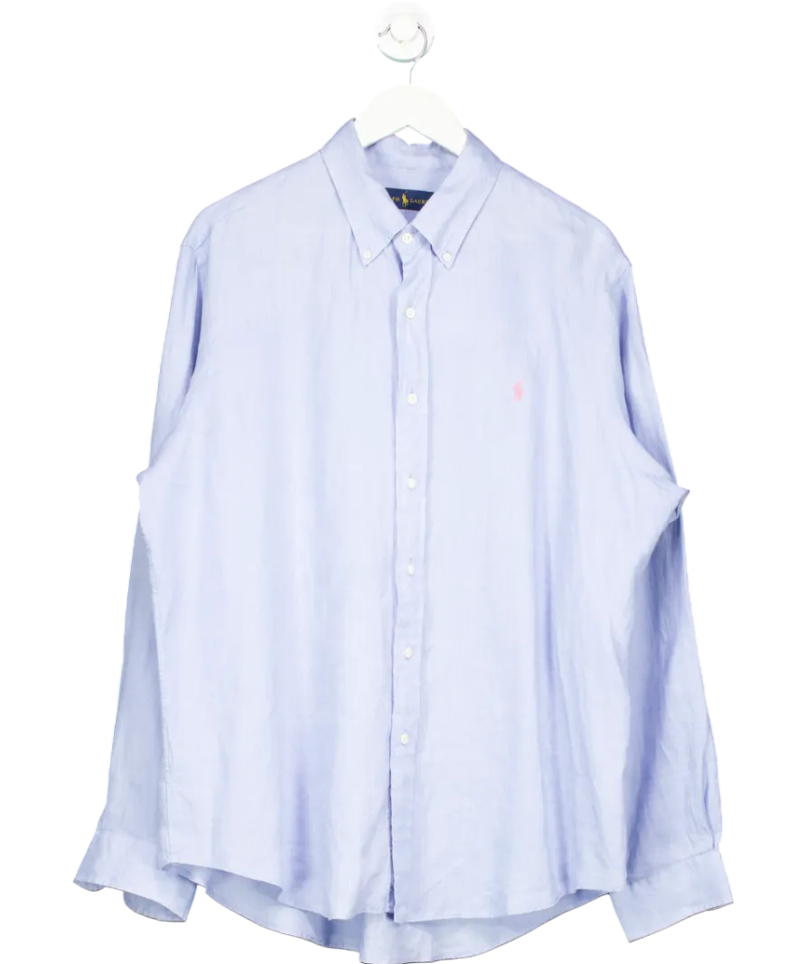 Ralph Lauren Blue Linen Shirt UK XL