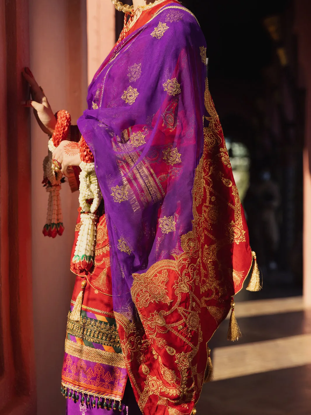 Red Yarn-Dyed Jacquard 3 Piece Formal Unstitched - AL-3PS-LS-UN-414