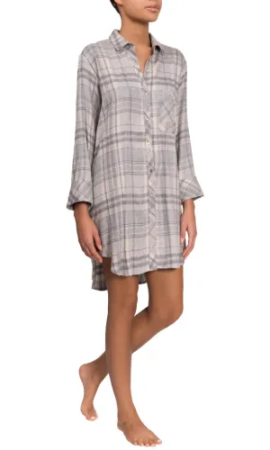 Rick Boyfriend Night Shirt - Flannel Plaid