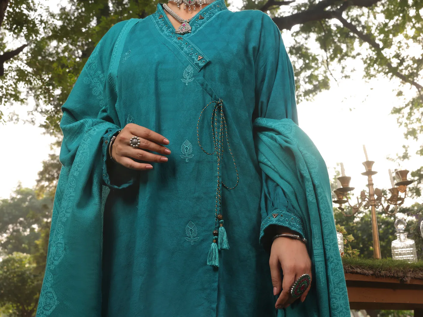 Sea Green Dobby Unstitched 3 Piece - AWP-3PS-420
