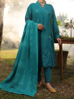 Sea Green Dobby Unstitched 3 Piece - AWP-3PS-420
