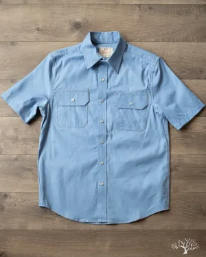 Short-Sleeve Drover Shirt - Light Indigo Chambray
