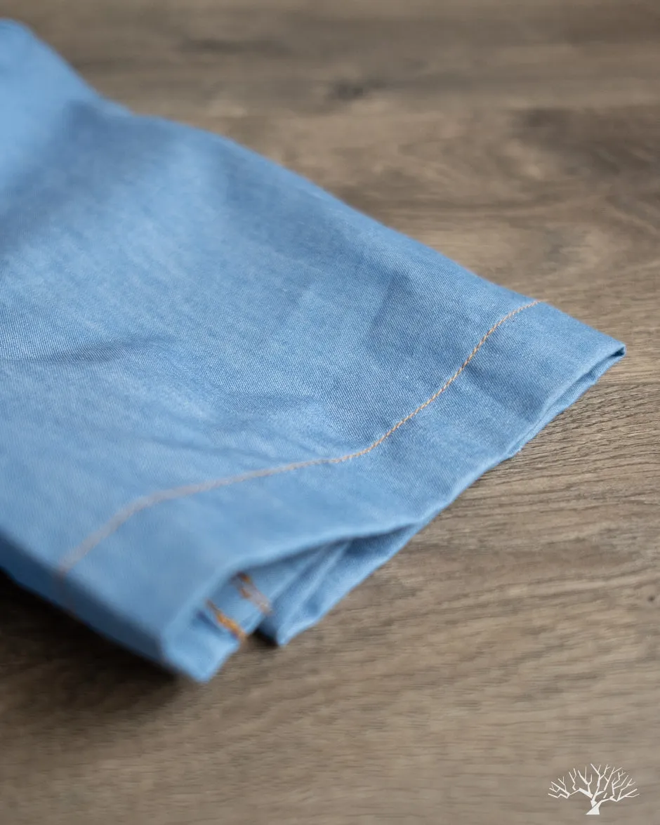 Short-Sleeve Drover Shirt - Light Indigo Chambray