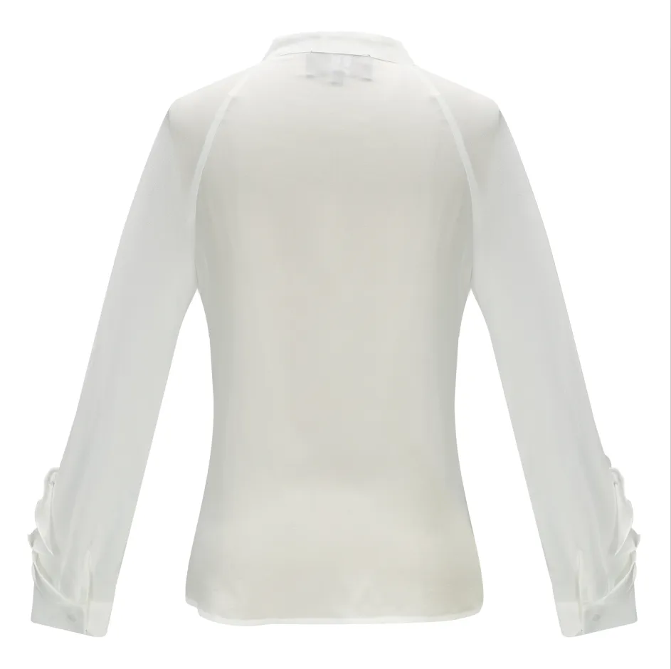 Silk blouse #BLS2106 - White silk Georgette