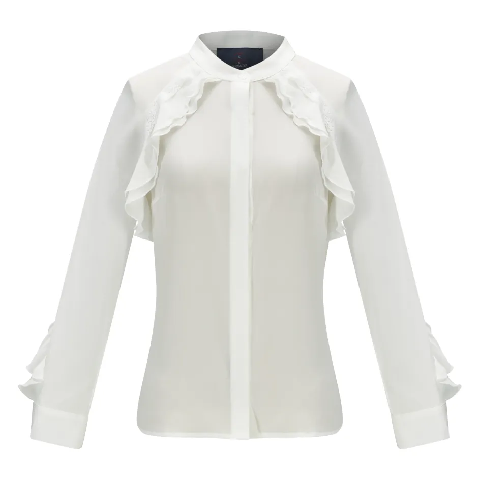 Silk blouse #BLS2106 - White silk Georgette
