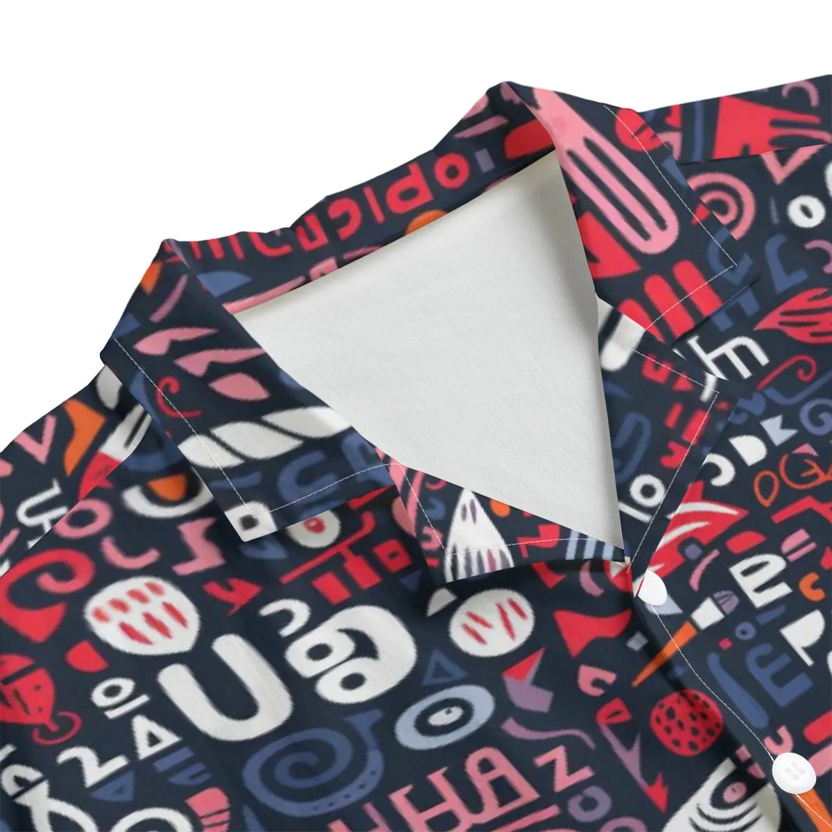 Sixty Eight 93 Logo White Men's Hawaiian Button Up Shirt #7