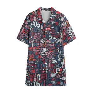 Sixty Eight 93 Logo White Men's Hawaiian Button Up Shirt #7