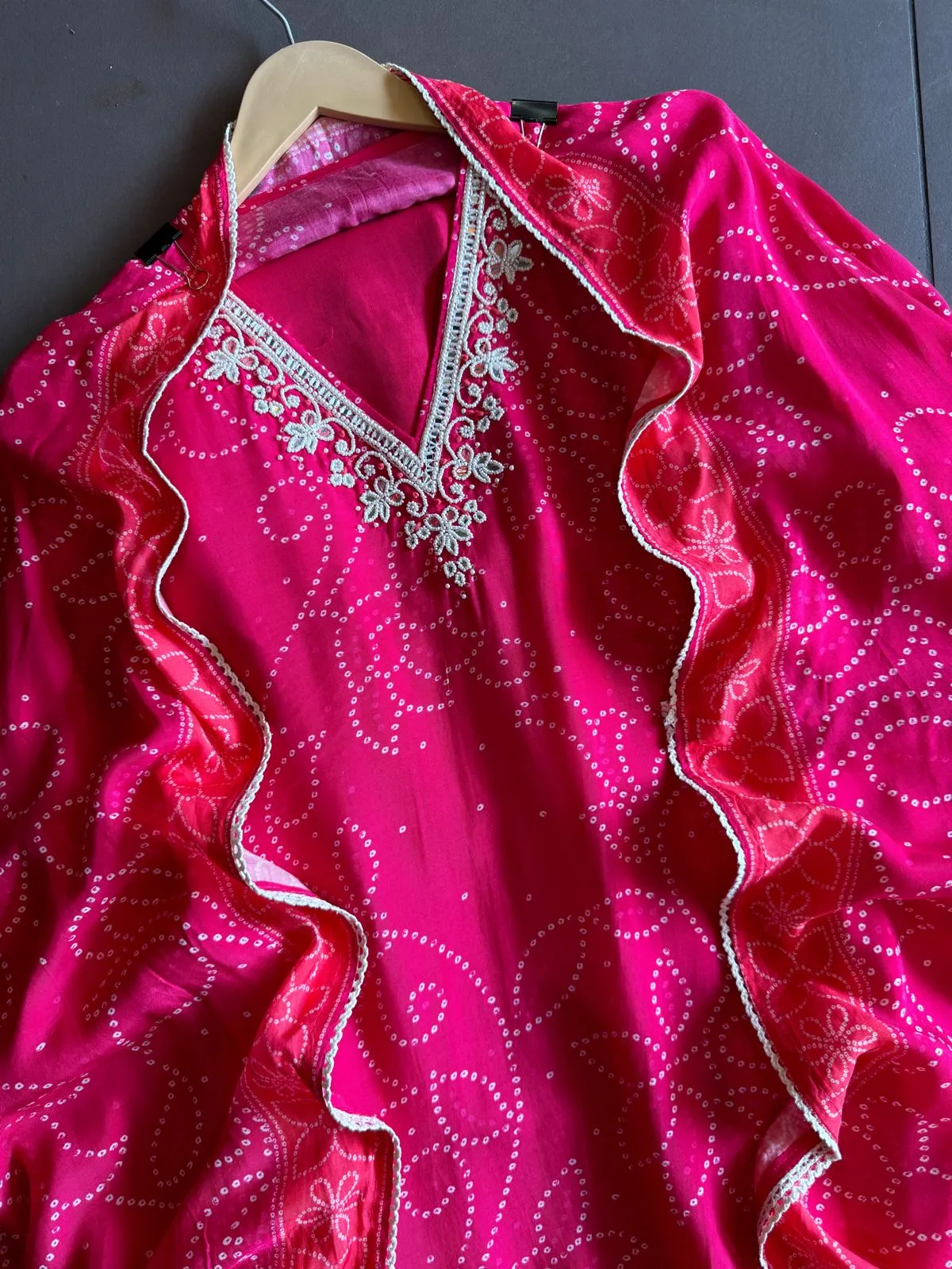 Soft muslin bandej printed Shirt ombre shaded with beautiful hand embroidered