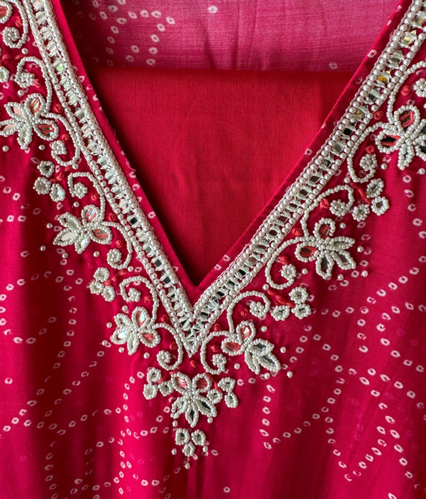 Soft muslin bandej printed Shirt ombre shaded with beautiful hand embroidered