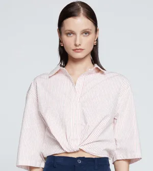 Stateside Elliott Poplin Stripe Cropped Shirt