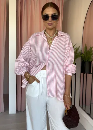 Stripe Cotton Shirt - Pink