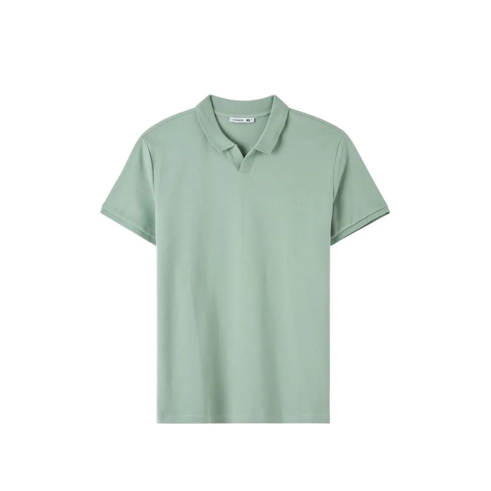 Textured Fabric Derby Polo Shirt