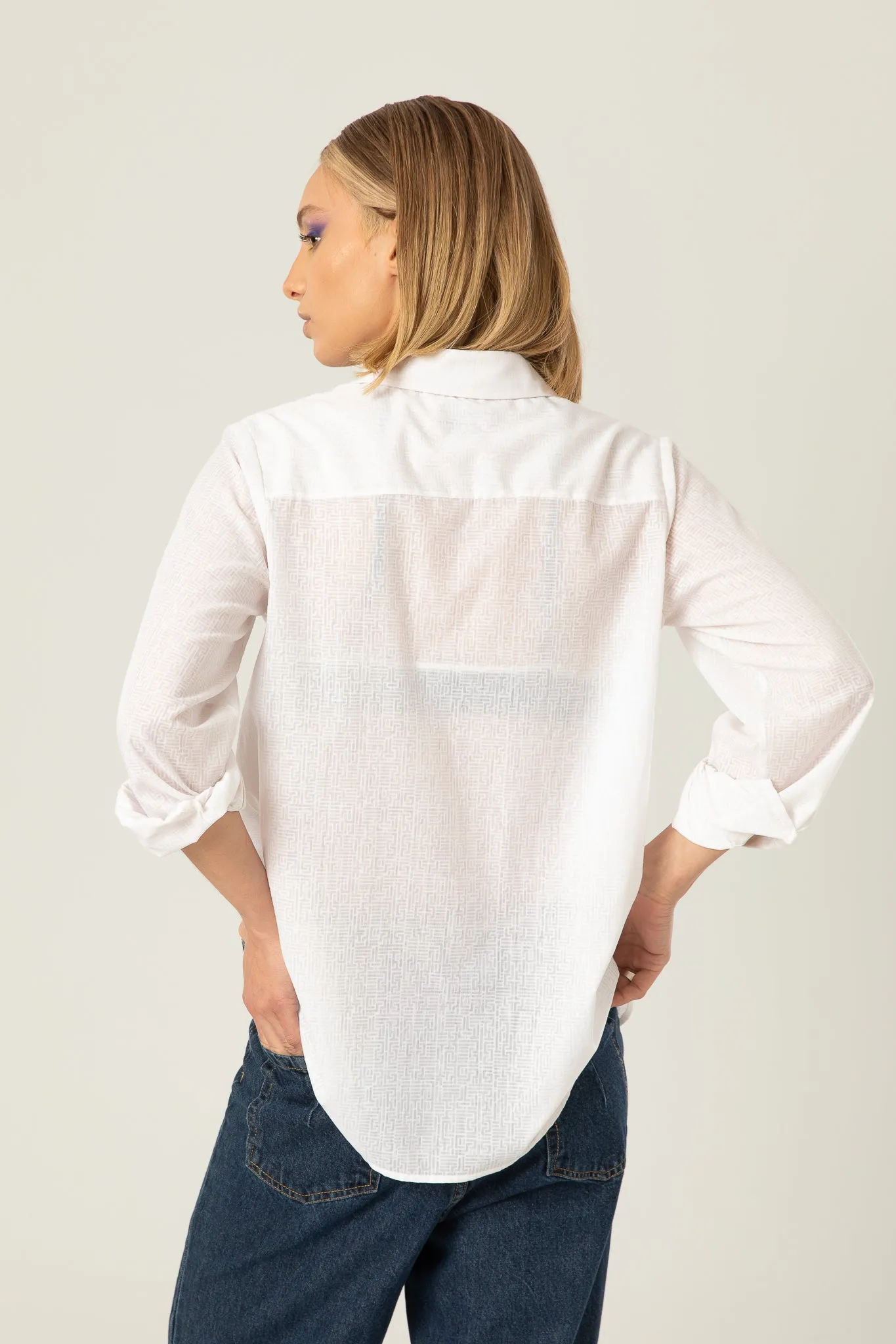 The Light Shirt | Sheer White Printed
