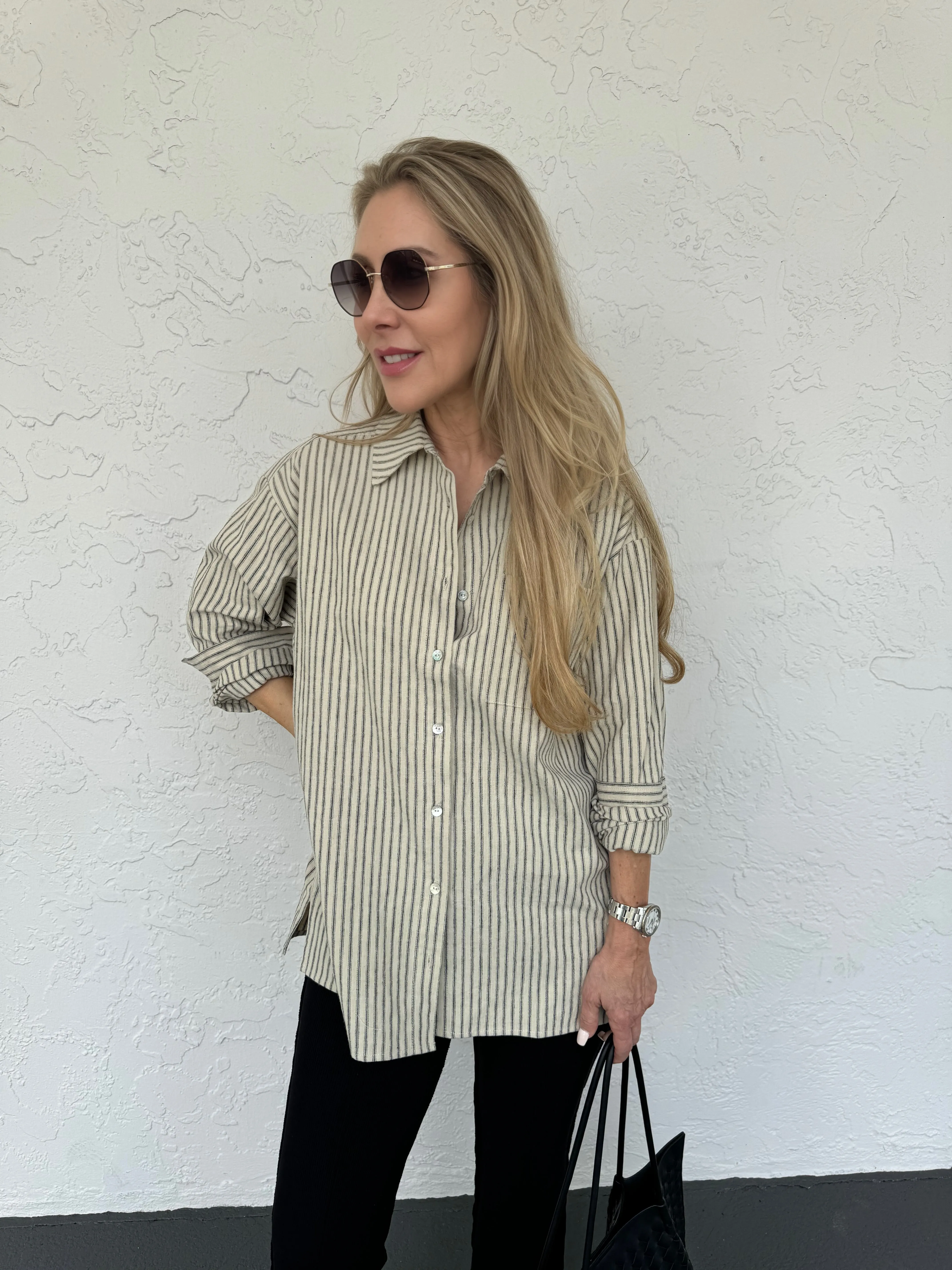 The Linen Stripe Relaxed Shirt
