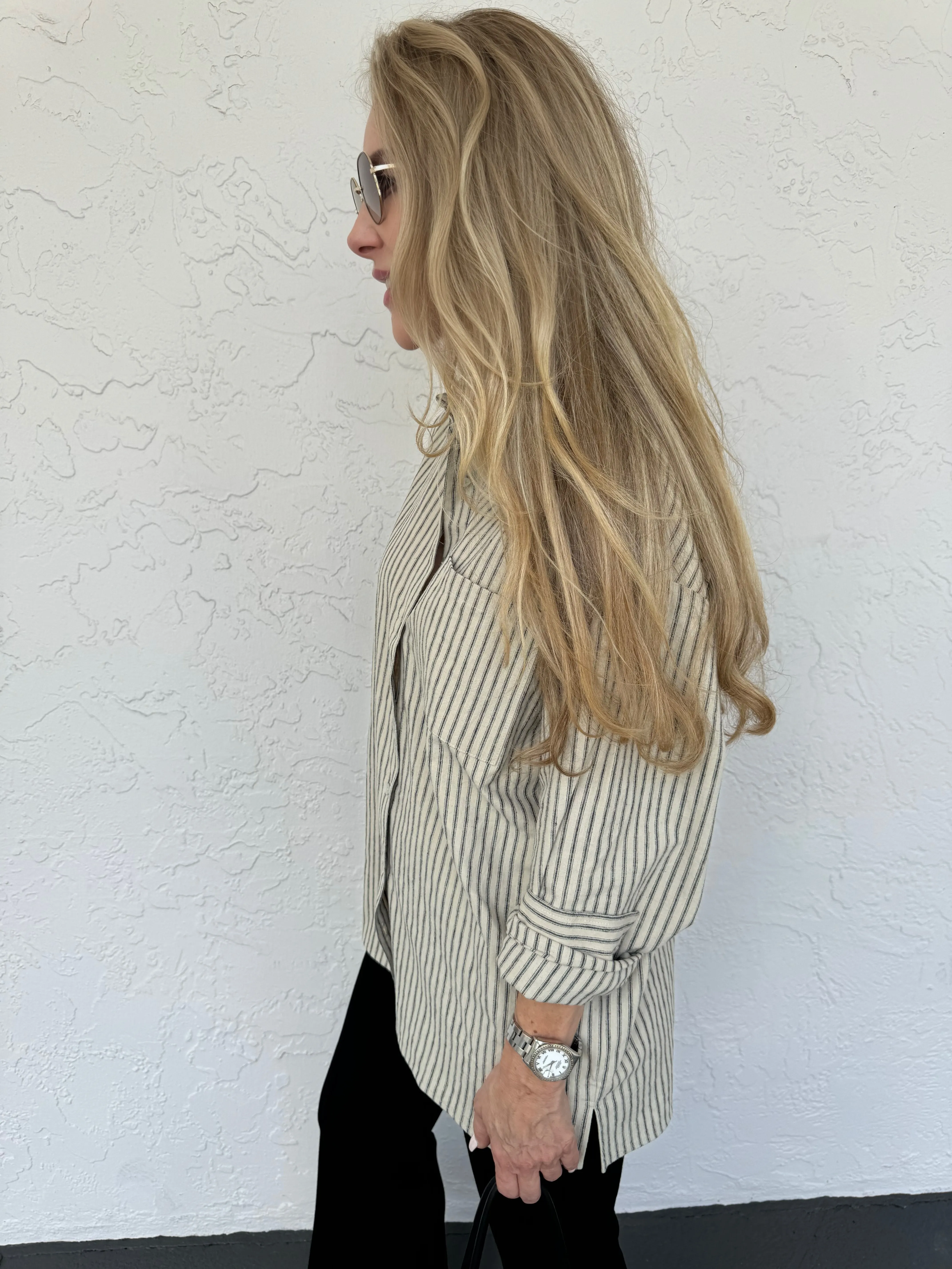The Linen Stripe Relaxed Shirt